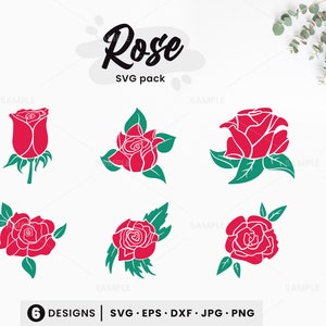 Roses SVG Pack 2 / Roses clipart svg, Roses bundle svg, roses cut file, floral svg, SVG Cut Files, Rose Vector - Instant Download