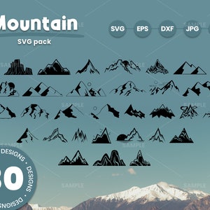 30 Mountain SVG Bundle | Mountain SVG, File For Cricut, Mountain svg for Silhouette Cut Files, Vector, Digital File, Mountain SVG Bundle