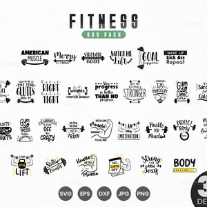 K&ouml;nnte beinhalten: Ein Set mit 30 Fitness-Zitaten in Schwarzwei&szlig;. Die Zitate sind motivierend und humorvoll. Das Set enth&auml;lt Zitate wie "American Muscle", "Get it Right, Get it Tight", "Stronger Excuses", "Watch Me Lift", "Goal Diggers", "Wake Up Kick Ass Repeat", "Every Day I'm Musclin", "Gym Don't Care", "If Only Sarcasm Burned Calories", "Deadlifts for Donuts", "Gym Tacos Later", "Workout Off the Crazy", "No Pain No Gain, Shut Up and Train", "Installing Muscle, Please Wait", "I Am My Motivation", "Hustle for Muscle", "Perfect Body", "Muscle Soreness is the New Hangover", "Live Love Lift", "Stronger Excuses", "Hustle for That Muscle", "No Days Off", "Strong is the New Sexy", "Body Loading..."