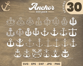30 Anchor SVG Bundle | Nautical SVG, Anchor Clipart, Cut File for Cricut, Anchor Silhouette, Vector,  Anchor Png Designs, Digital Download