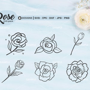 Roses SVG Pack 6 | Roses clipart svg, Roses bundle svg, roses cut file, floral svg, SVG Cut Files, Rose Vector - Instant Download
