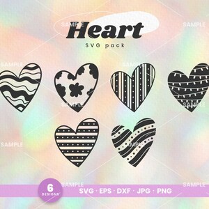 Heart SVG Pack 6 | Heart Bundle svg, Sketch Heart svg, PNG, PDF, Cricut, Cricut svg, Silhouette svg, Simple Hearts Svg, Valentine day svg