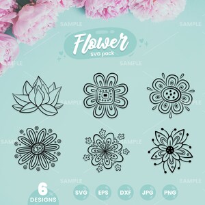 Flowers SVG Pack 3 | Flowers svg png Hand Drawn, Floral svg, Wildflowers svg, Minimalist Flower svg, Botanical svg, Field Plants svg
