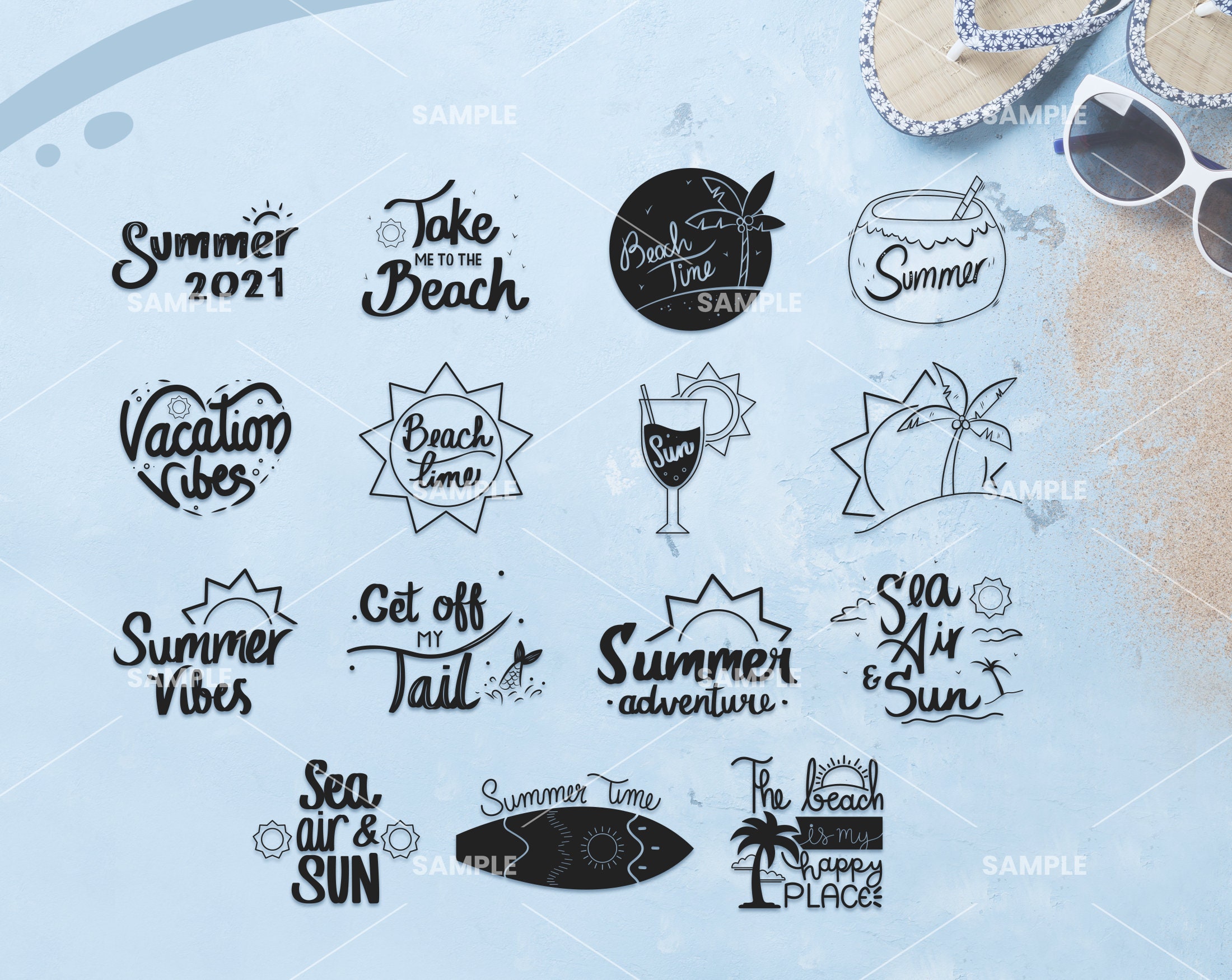 30 Beach SVG Bundle | Summer Bundle SVG, Summer Beach Quotes Big Bundle ...