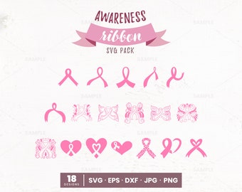 18 Awareness Ribbon SVG Pack | Cancer Ribbon SVG, Awareness Ribbon SVG, Breast Cancer Ribbon Svg, Ribbon Awareness, Ribbon Silhouette