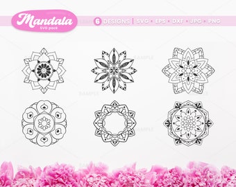 Mandala SVG Pack 9 | Mandala svg, Mandala svg files for cricut, Mandala Vector, Flower mandala svg, Mandala Cricut Silhouette