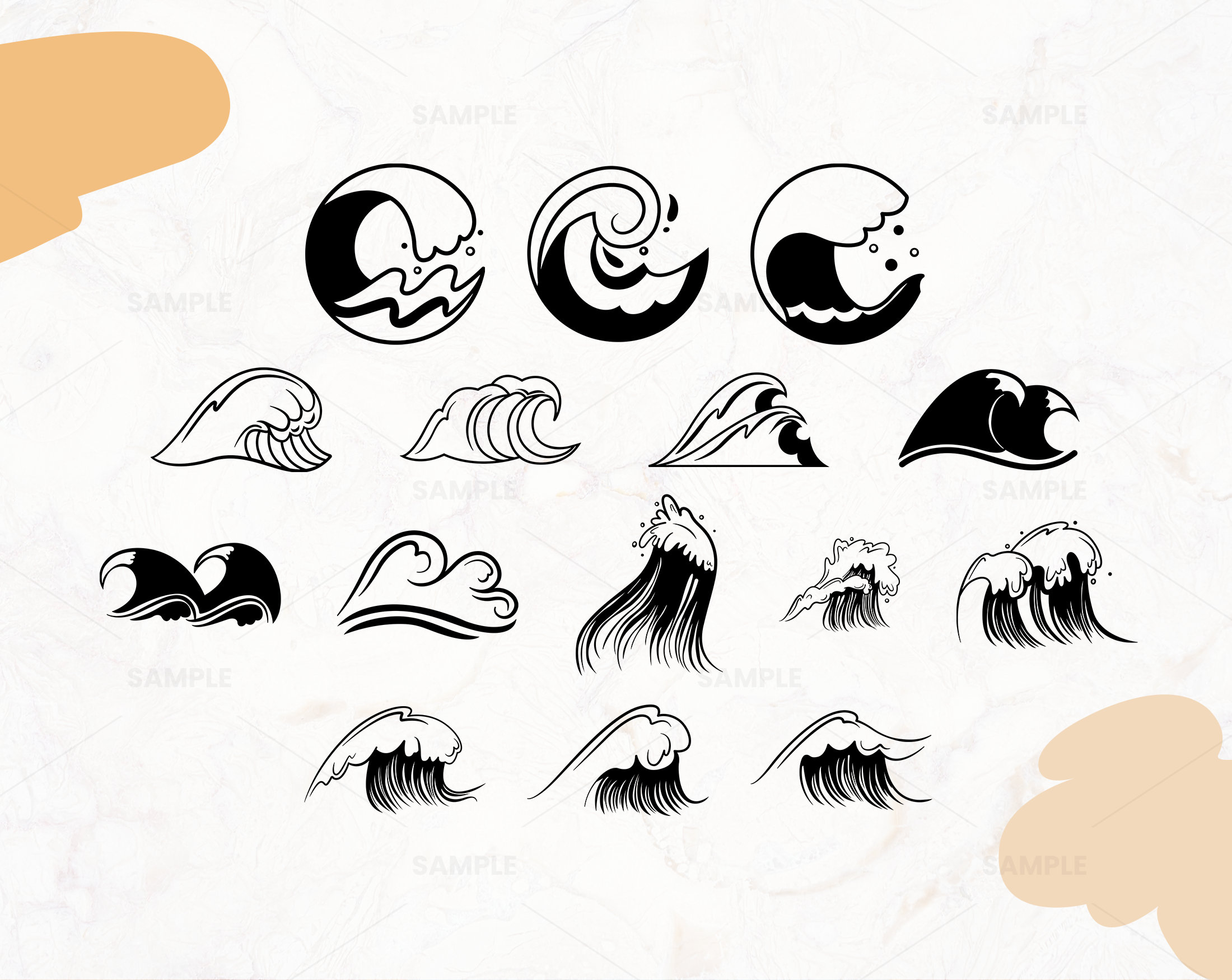 30 Waves SVG Bundle | Ocean Waves Svg, Waves Svg, Waves Svg Bundle ...