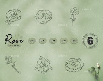 Róże SVG Pack 10 | Clipart róż svg, Pakiet róż svg, plik cięcia róż, kwiatowy svg, Pliki cięcia SVG, Wektor róży - Natychmiastowe pobieranie