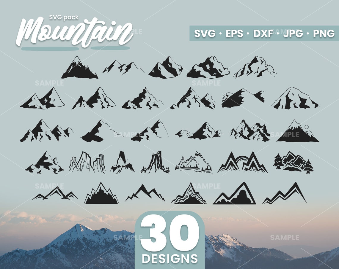 30 Mountain SVG Bundle | Mountain SVG, File for Cricut, Mountain Svg ...