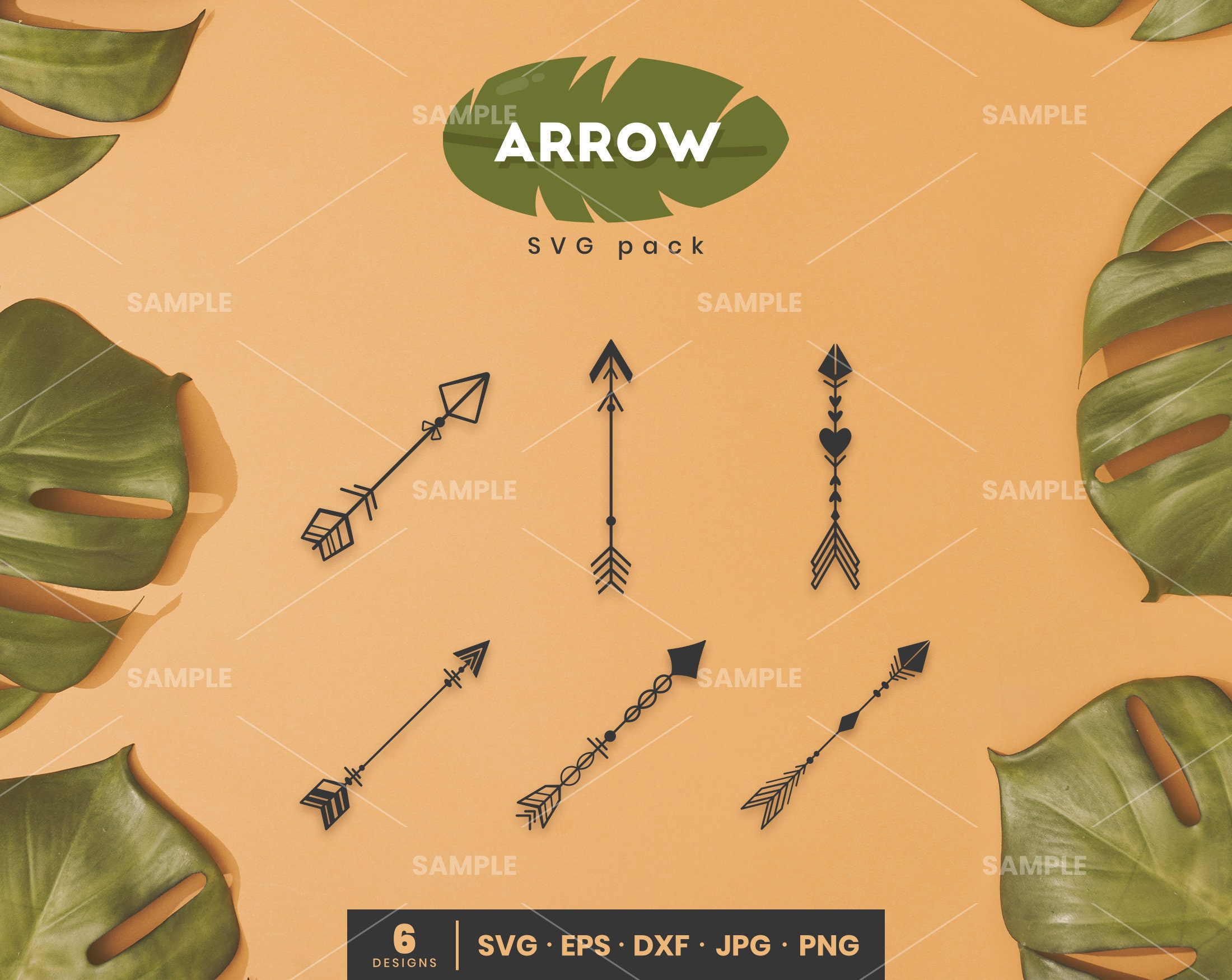 Flechas SVG Pack 6 / Arrow SVG Bundle, Arrow cut file clipart, Digital ...