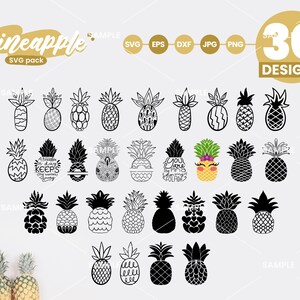 30 Pineapple SVG Bundle | Pineapple Clipart, Pineapple Print Svg, Svg Files, Cricut, Silhouette Cut Files, Tropical Fruit Svg, Tropical Svg
