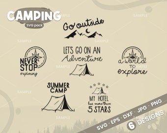 Camping SVG Pack 9 | Camping Life Svg, Happy Camper Svg, Adventure Svg, Explore Svg Png, Campfire Svg, Camping Life Png Digital Download