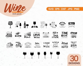 30 Wein SVG Bundle | Wein Bundle SVG, Wein Svg, Weinliebhaber, Wein Zitat Svg, Trinken, Weinglas Svg, Weinglas Svg, Svg Zitate Svg