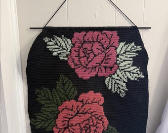 Floral &Fading | Gothic Floral Crochet Tapestry Pattern | Peony Wall Hanging (PDF Download)