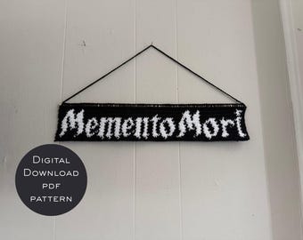 Memento Mori Crochet Pattern | Gothic Tapestry Wall Hanging (PDF Download)