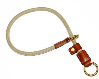 Handmade Tan Rope Slip Collar