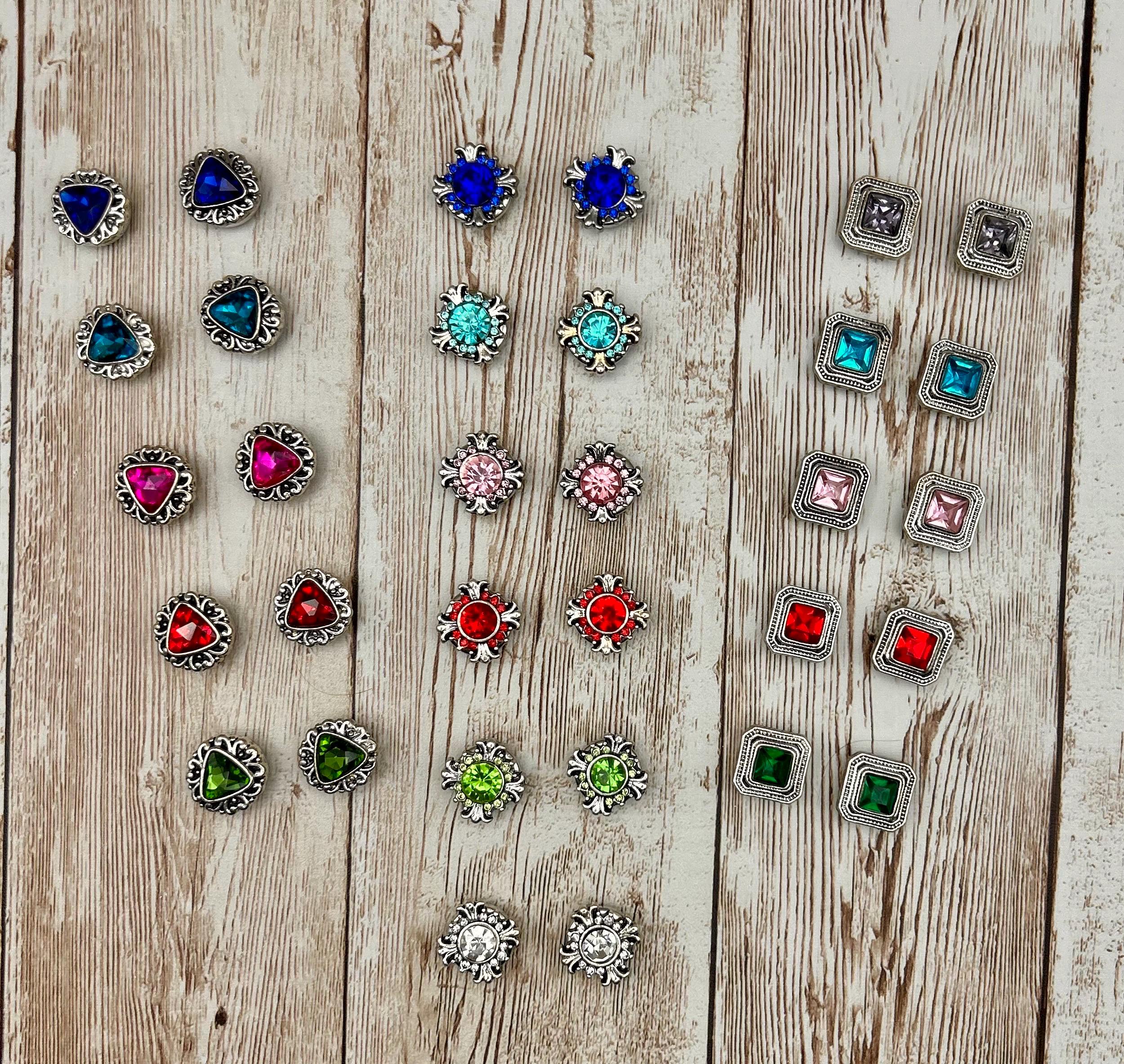 12mm Snap Button Pairs: Shimmering Snap Jewelry for Earrings