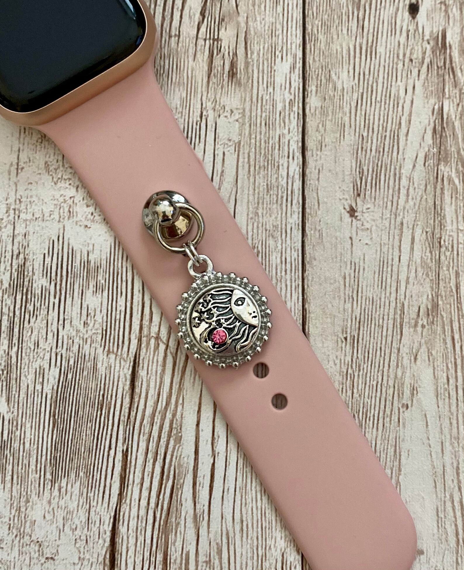 Apple Watch Band Charm Sun & Moon Charm Silver Toned Etsy