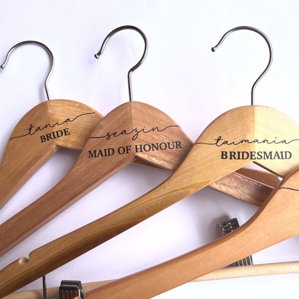 Coat Hanger Labels, Personalised Vinyl Labels, Wedding, Bridal Party, Dress, Made of Honour, Bridesmaid, Gifts