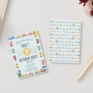 Things That Go Transportation Cars Trucks Trains Birthday Party Invitation Digital Download Template Editable