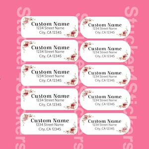 Floral Return Address Labels: Custom Stationery Stickers (30 Pack)
