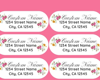 Floral Return Address Labels, Custom personal labels, 30 Individual Labels in 1 Pack, Wedding, Business, Invitations