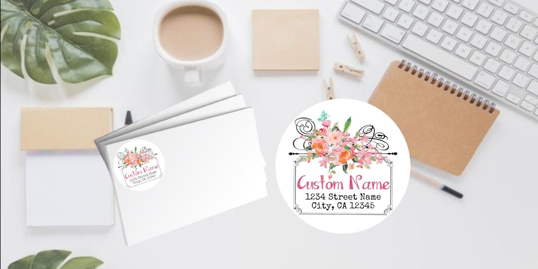 Custom Address Labels, Vintage Floral Botanical Labels, 24 Labels Etsy