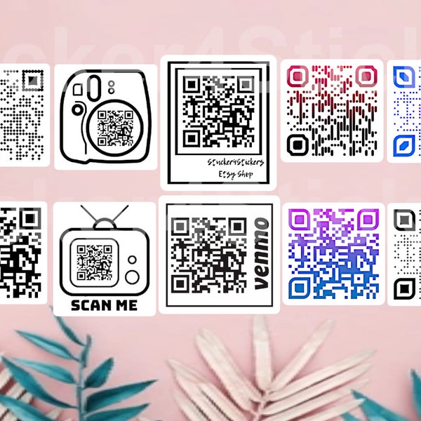 Qr Code Vinyl Decal Etsy