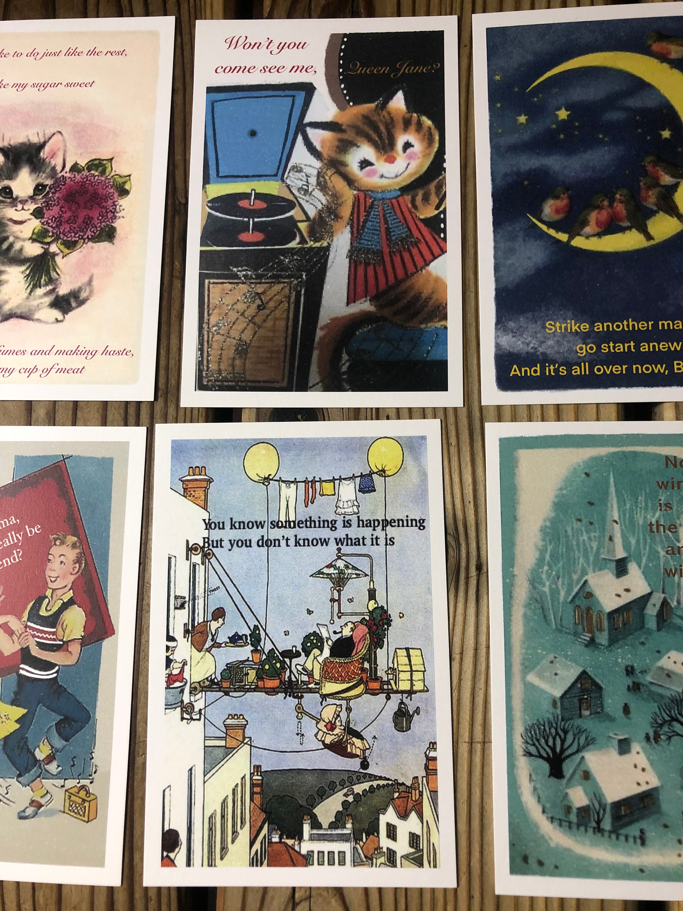 Postcards of the Hanging 13 Postcard Set Dylan Lyrics Etsy