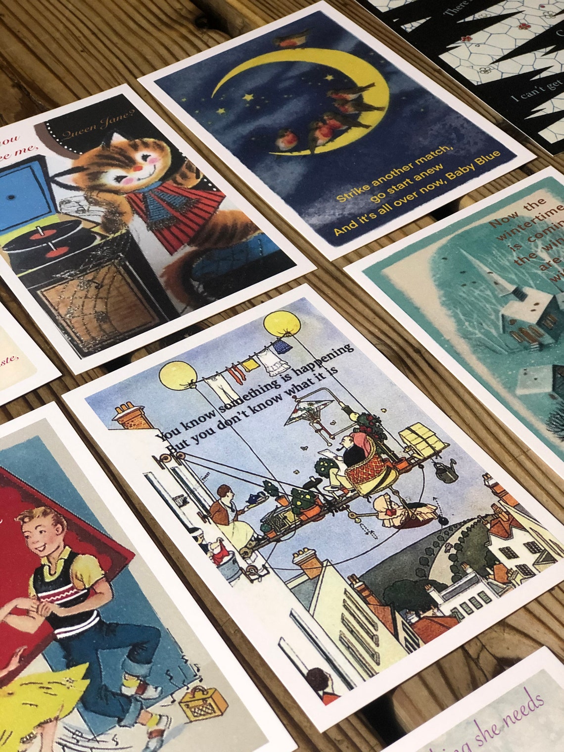 Postcards of the Hanging 13 Postcard Set Dylan Lyrics Etsy