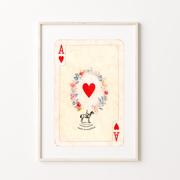 Vintage Ace of Hearts Poster