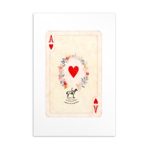 Vintage Ace of Hearts postcard