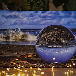 Canvas painting &quot;Wave Affection&quot;, picture, glass ball, decoration, beach, sea