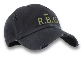 RBG Ruth Bader Ginsburg Vintage Distressed Cotton Unstructured Baseball Hat Gifts for her When There Are Nine embroidered Cap feminist Hat