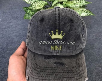RBG Ruth Bader Ginsburg Vintage Distressed Cotton Unstructured Baseball Hat Gifts for her When There Are Nine embroidered Cap feminist Hat