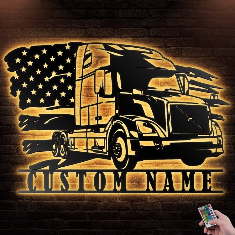 Discount Outlet Store Sale Custom US Flag Trucker Metal