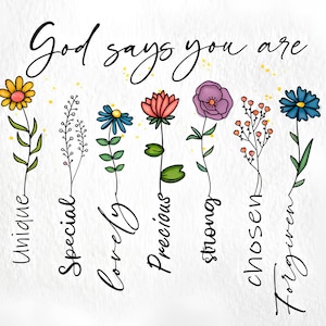 God Says You Are PNG SVG Digital Download, Sublimation Christian Design, God Says You Are Png Svg, Bible Verse, Christian Quotes