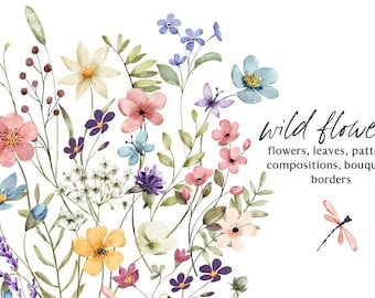 Wild flowers butterflies and dragonfly PNG, Dragonfly Flowers PNG, Dragonfly Png, Floral Png , PNG Files for Cricut