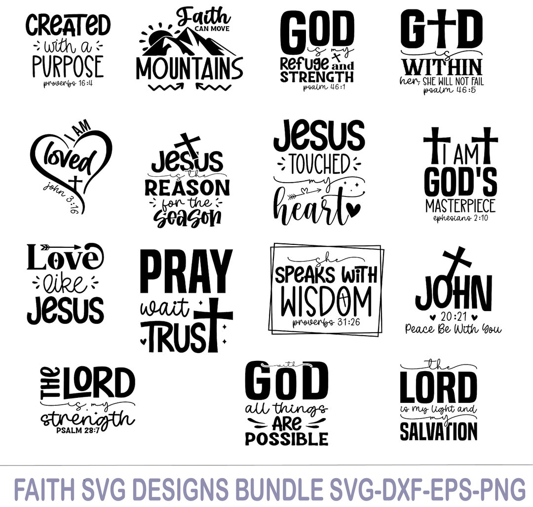 Jesus Cross SVG 25 Pack, Faith Svg Pack, Religious Svg Pack, Christian ...