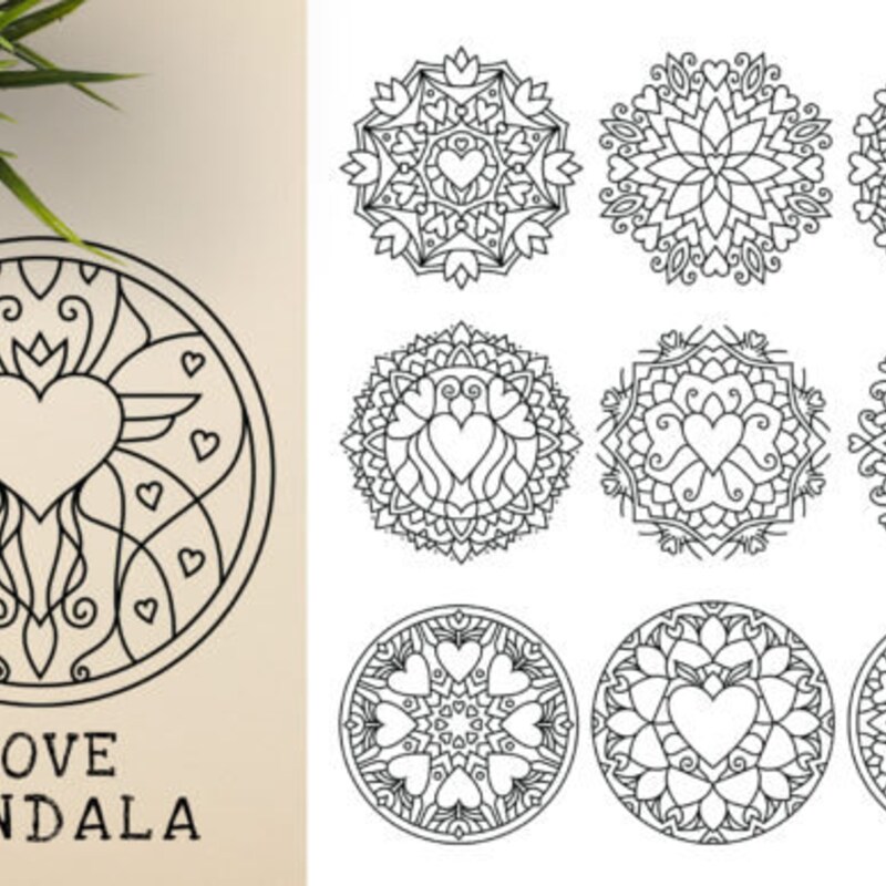 Heart Mandala Svg - Etsy