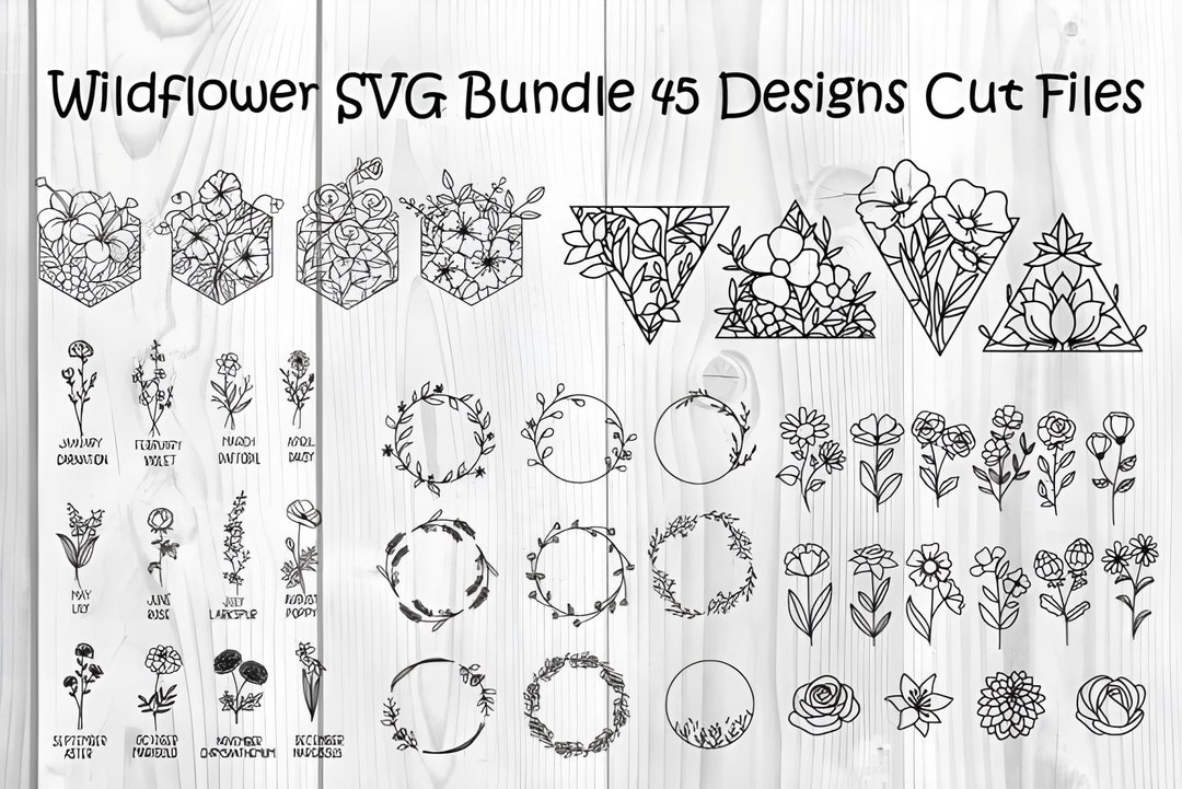 Wildflower Svg Bundle, Wildflower Svg, Flower Svg, Floral Svg Set ...