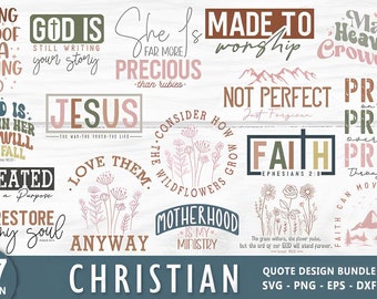 Christian Svg Bundle, Bible Verse Svg Png Dxf Eps, Religious Svg, Scripture Svg, Blessed Svg, Jesus Svg, Faith Svg, Cut Files for Cricut