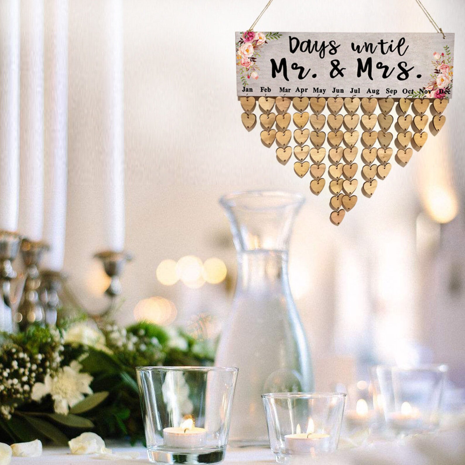 Calendario de cuenta atrás de la boda Calendario | Etsy