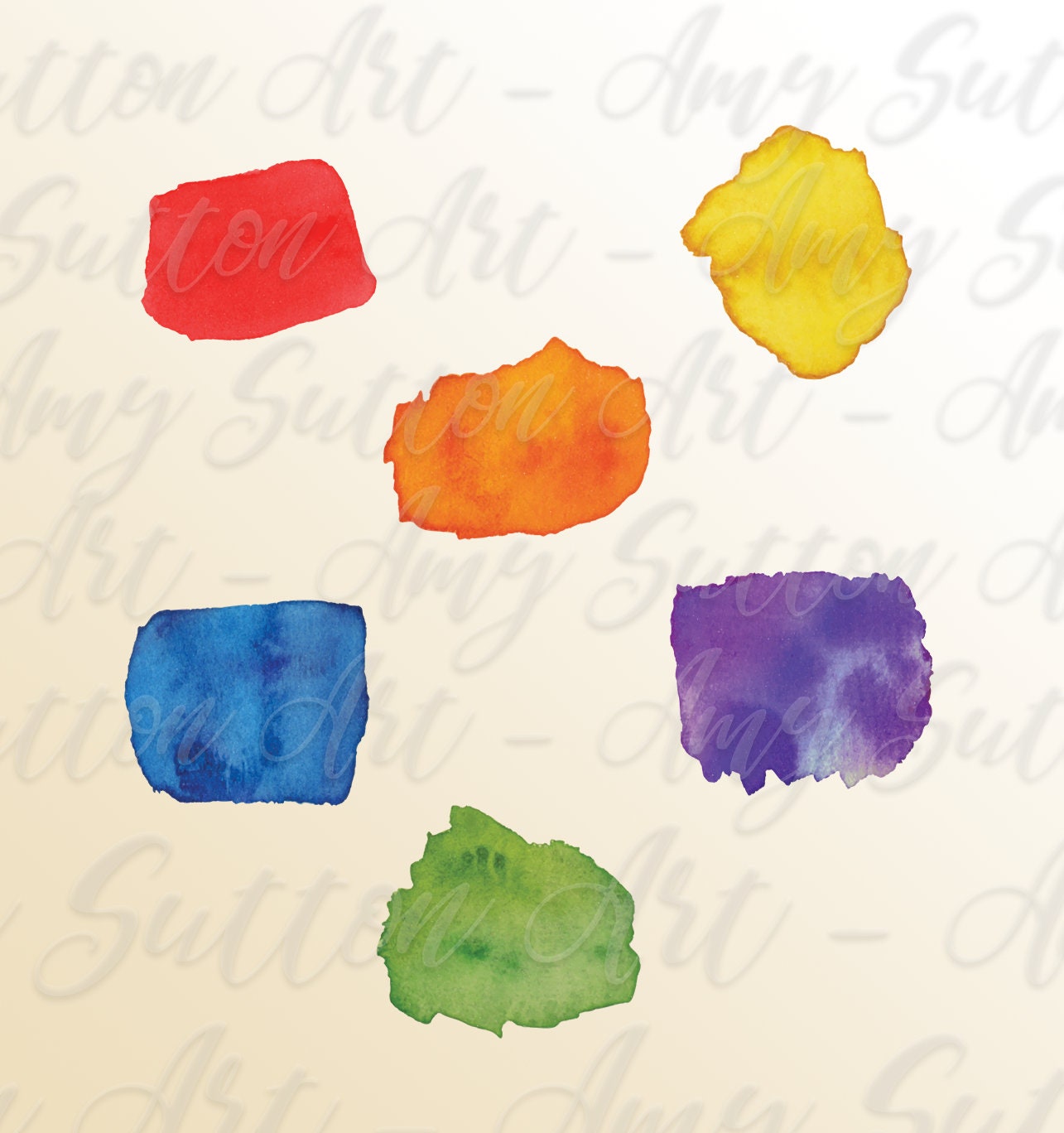 6 x Watercolour brush stroke vector images SGV PNG EPS | Etsy