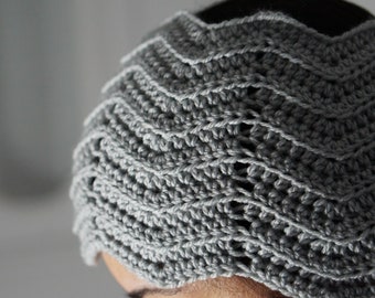 Chevron stitch open beanie crochet pattern