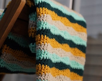 Wave stitch blanket crochet pattern