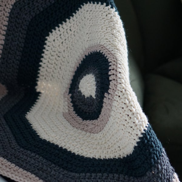 Chunky Round Circle Crochet blanket Pattern