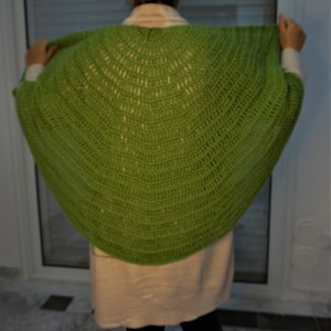 Crocheted Half circle shawl pattern image 1