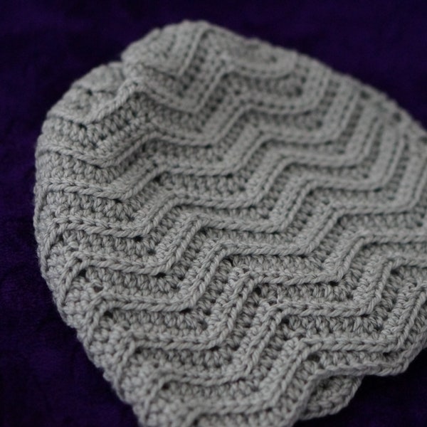 Chevron stitch beanie crochet pattern
