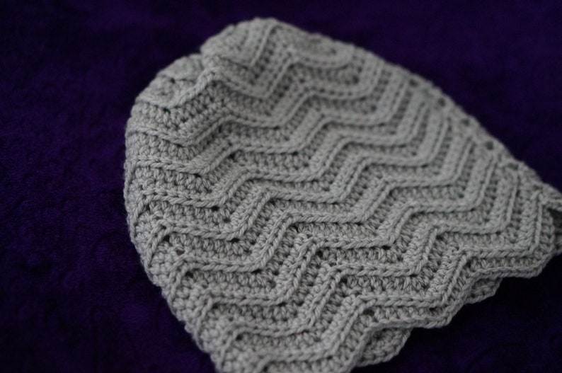 Chevron stitch beanie crochet pattern image 1